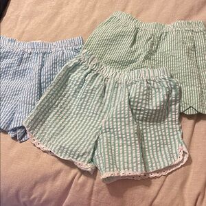 Striped Green and Blue seersucker shorts Bailey Boys all size 5